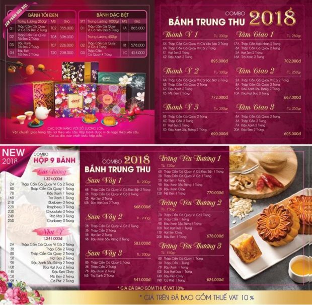 Giá bánh combo bánh trung thu Givral